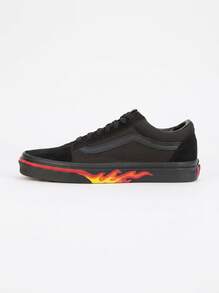 Vans Old Skool 女款運動鞋 緩震舒適 百搭 戶外跑步 橘色 VN0A38G1Q8Q - 黑/橙色 - 查看 1