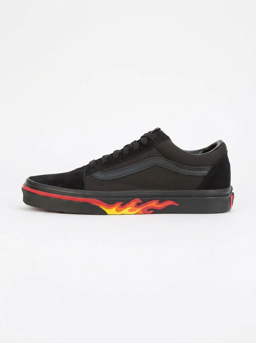 Vans Old Skool 女款運動鞋 緩震舒適 百搭 戶外跑步 橘色 VN0A38G1Q8Q - 黑/橙色 - 查看 1