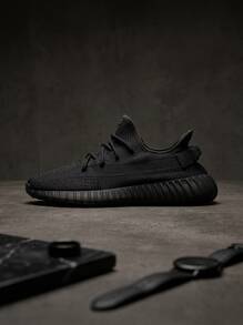 Adidas Yeezy 女款運動鞋 針織輕量透氣 緩震 日常休閒 黑色 HQ4540 - 瑪瑙 - 查看 1