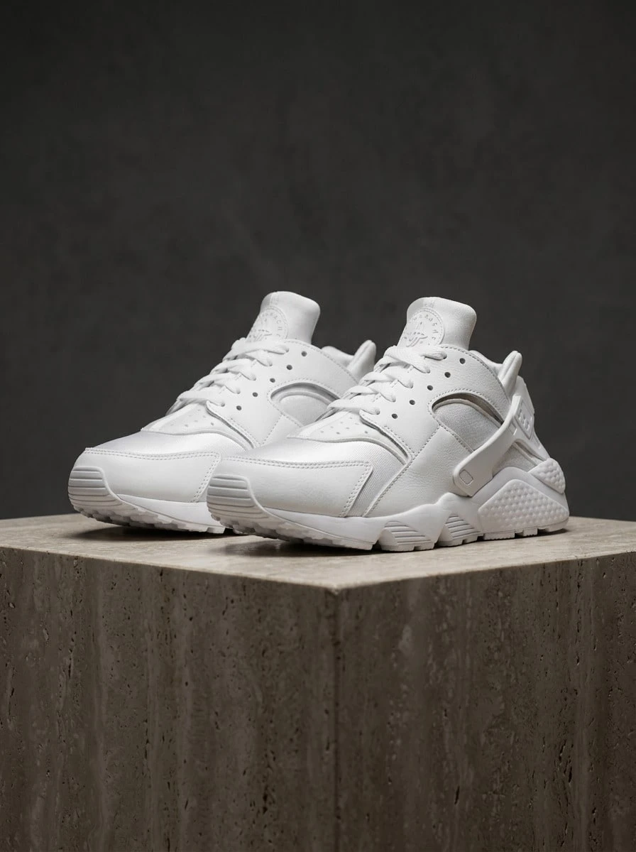 Nike Air Huarache 女款運動鞋 白色 網布輕量透氣 緩震 日常健身鞋 DH4439-102 - 白色 - 查看 1