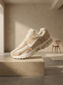 Nike Vomero 女款運動鞋 皮革透氣緩震耐穿 日常休閒 紅色 HQ0458-200 - 沙灘色與淺卡其色 - 查看 1