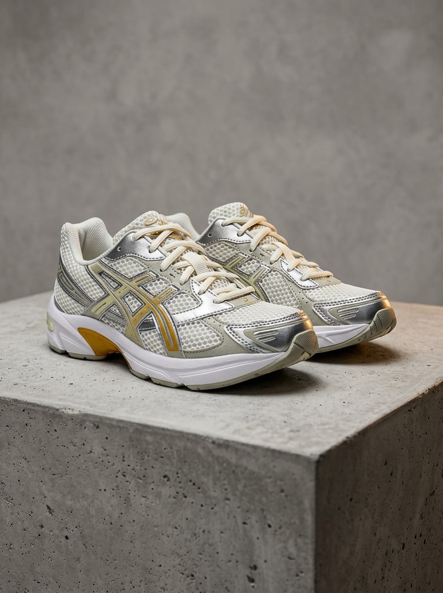 Asics Low Td Women Sneakers Breathable Versatile Daily Running Silver 1202A164-125 - Silver/White/Yellow - View 1