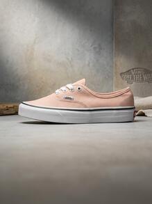 Vans 正品男女通用运动鞋，暖灰褐色低帮帆布鞋，白色鞋带，经典1966设计，休闲鞋 VN000D8BE2V1 - 淡粉紅色 - 查看 1