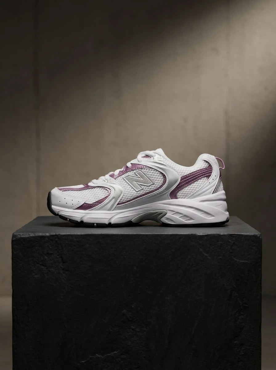 New Balance 男女通用运动鞋,轻盈缓震,防滑透气网面,舒适撞色设计,适合健身、跑步、街头日常穿着,白色/粉色,MR530PK - 粉紅色 - 查看 1
