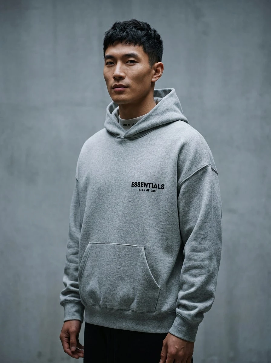 Essentials 男士运动连帽衫 运动保暖 透气舒适 柔软 Logo 多功能弹力 适合健身房、日常通勤、街头服饰、外出 192BT212113F/192SU224418F - 灰色 - 查看 1