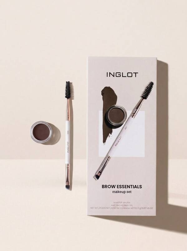 Inglot Brow Essentials Makeup Gift Set – Eyebrow Kit, Waterproof, For Women, Dark Brown, Suitable For Daily Makeup Routine