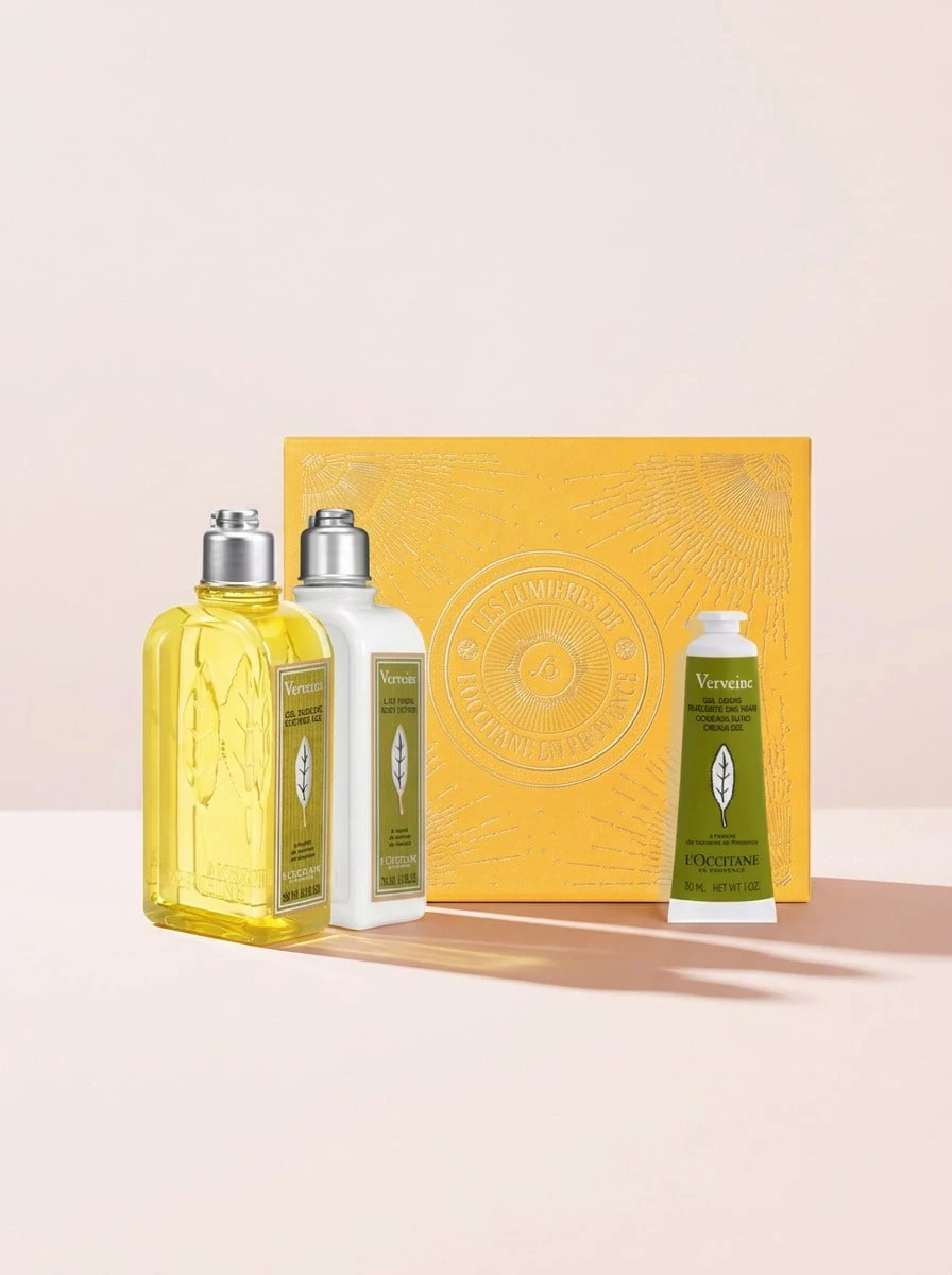 L'Occitane طقم هدايا العناية بالجسم بنبات الفربينا - أصفر - مشاهدة 1
