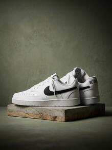 Nike Court Vision 女款運動鞋 皮革材質 舒適柔軟 支撐力佳 日常休閒 黑色 DH3158-101 - 白色 - 查看 1