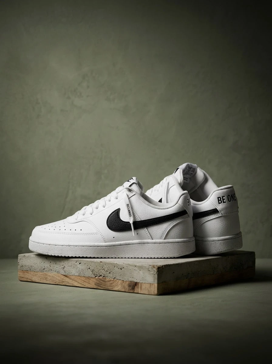 Nike Court Vision 女款運動鞋 皮革材質 舒適柔軟 支撐力佳 日常休閒 黑色 DH3158-101 - 白色 - 查看 1