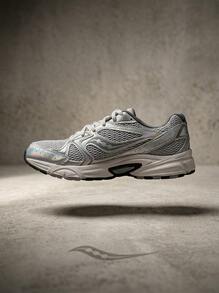 Saucony Ride Millennium Plata Women Running Shoes Enhanced Cushioning High Elasticity Mesh Upper Anti-Slip Travel Daily Silver S60812-8 - silver - View 1