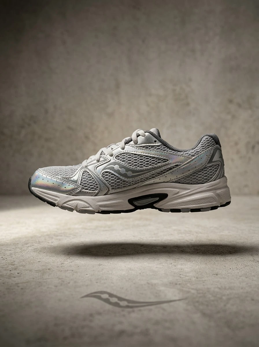 Saucony Ride Millennium Plata Women Running Shoes Enhanced Cushioning High Elasticity Mesh Upper Anti-Slip Travel Daily Silver S60812-8 - silver - View 1