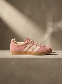 Adidas Gazelle 女款運動鞋 耐穿防滑支撐休閒健身鞋 黑色 JS1413 - 粉紅色 - 查看 1