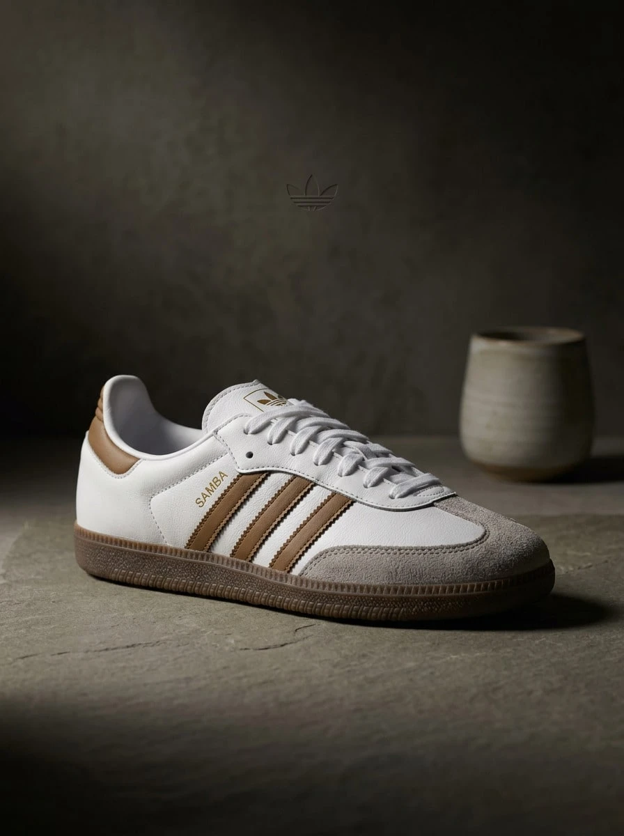 Adidas Samba Hi Td Women Sneakers Breathable Versatile Classic Daily Casual White JH8796 - White/Khaki - View 1