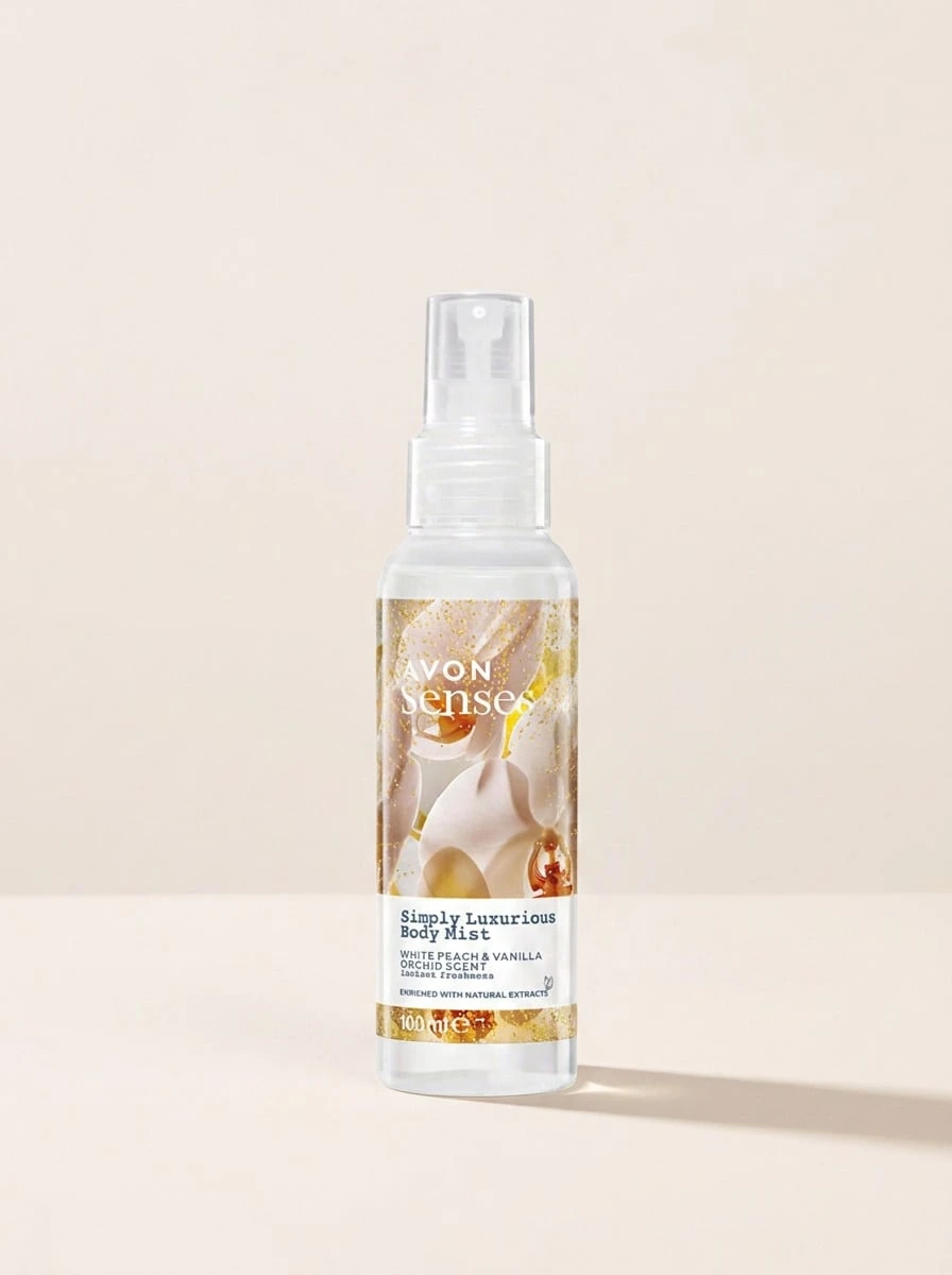 Avon Senses Simply Luxurious Body Mist 100 Ml – Body Mist, Refreshing, For Women, White Peach, Fruit Extracts, Suitable For Post-Shower Routine - Simply Luxurious - View 1