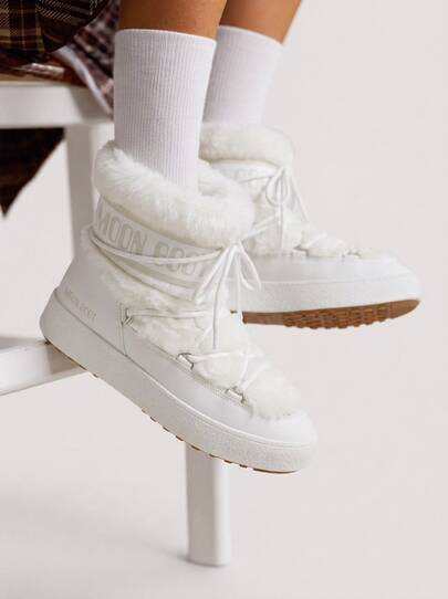 Moon Boot Ltrack Waterproof Faux Fur Low Women's Boots White 80D2450130-A001