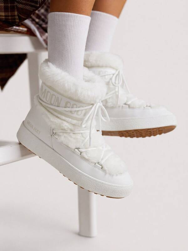 Moon Boot Ltrack Waterproof Faux Fur Low Women's Boots White 80D2450130-A001