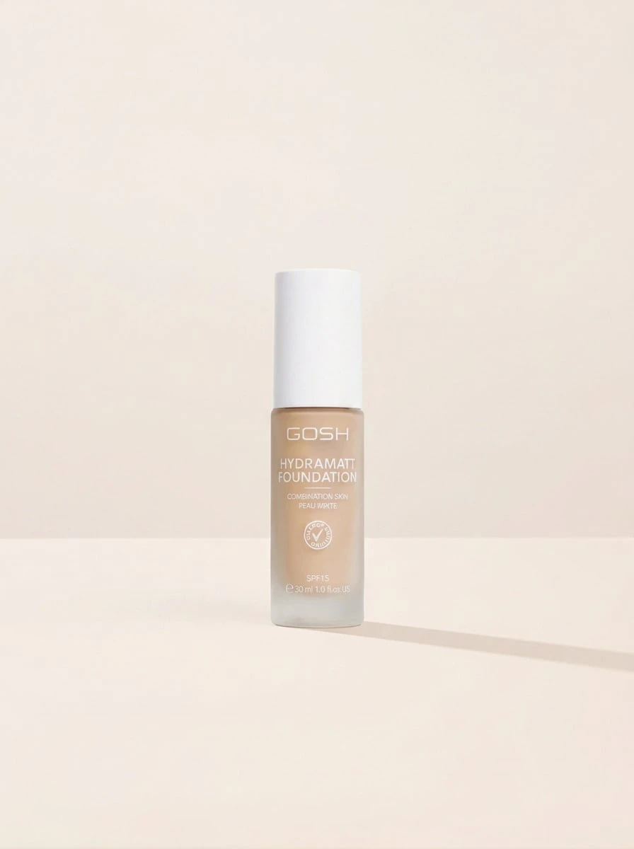 GOSH Hydramatt Foundation 006N Medium Light 30 Ml – Matte Finish With SPF 15, Long-Lasting Oil Control For Oily And Combination Skin, Smooth Face Coverage, Professional Daily Makeup Look, Lightweight And Breathable Formula - 006N Medium Light - View 1