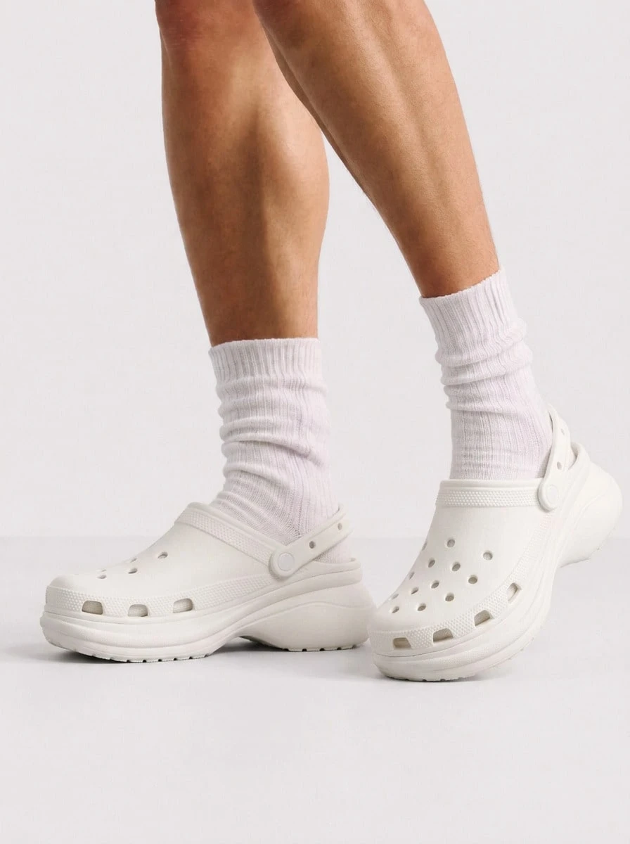 Crocs CLASSIC PLATFORM CLOG Men's Clogs Easy To Clean Ergonomic Waterproof Daily Weekend Beach 206302-100 - White - View 1