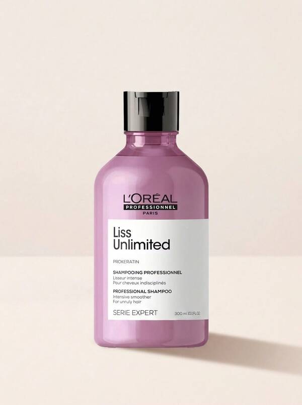 L'Oréal Professionnel Serie Expert Liss Unlimited Smoothing Shampoo 300 Ml – Shampoo, Anti-Frizz, For Unruly Hair, Pro-Keratin, Suitable For Daily Hair Wash