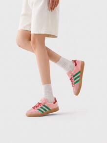 Adidas Gazelle室内女式运动鞋 粉色绿色 JI2713 - 球場綠/螢光粉/口香糖 - 查看 1