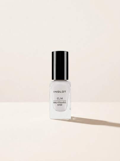Inglot O2M Breathable Base Coat 11 Ml – Oxygen And Water Permeable Formula, Smooth Surface For Even Color Application, Chip Resistance, Long-Lasting Wear, Professional Salon Quality, Manicure Foundation, Daily Nail Care