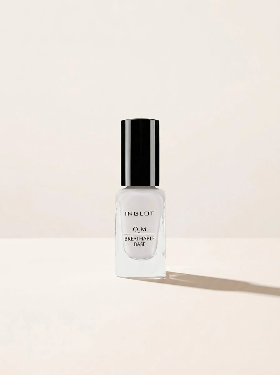 Inglot O2M Breathable Base Coat 11 Ml – Oxygen And Water Permeable Formula, Smooth Surface For Even Color Application, Chip Resistance, Long-Lasting Wear, Professional Salon Quality, Manicure Foundation, Daily Nail Care - Neutral - View 1