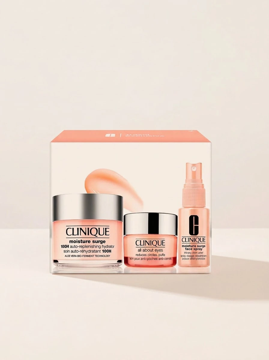Clinique Moisture Surge Ultra Hydration Gift Set Set – Skincare Gift Set, 100H Hydration, For Dry Skin, Pink, Hyaluronic Acid, Suitable For Daily Skincare Routine - Clear - View 1