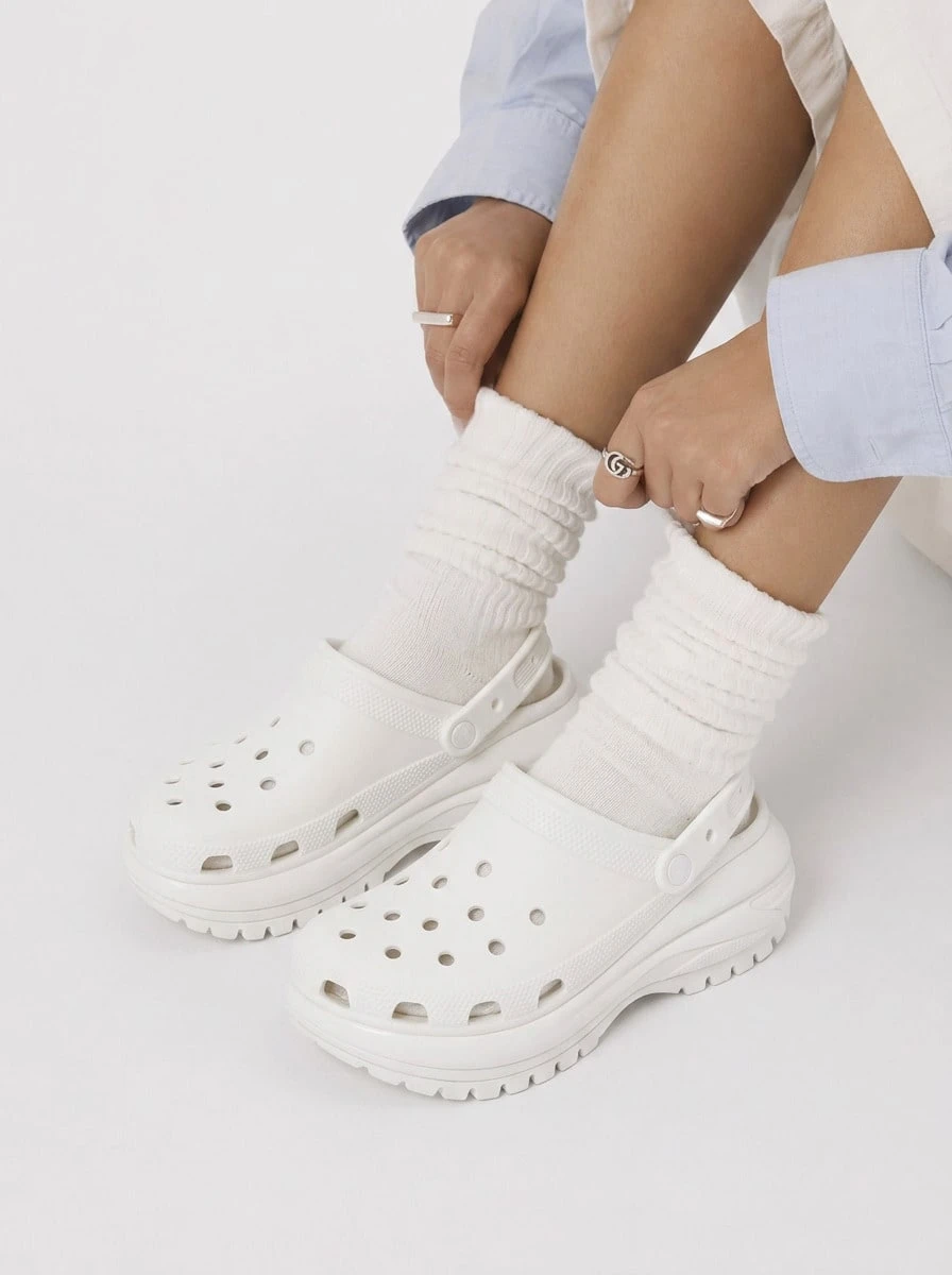 Crocs CLASSIC GEOMETRIC CLOG Women's Clogs Ergonomic Easy To Clean Slip-On Beach Outdoor Walking White 207988-100 - 白色 - 查看 1