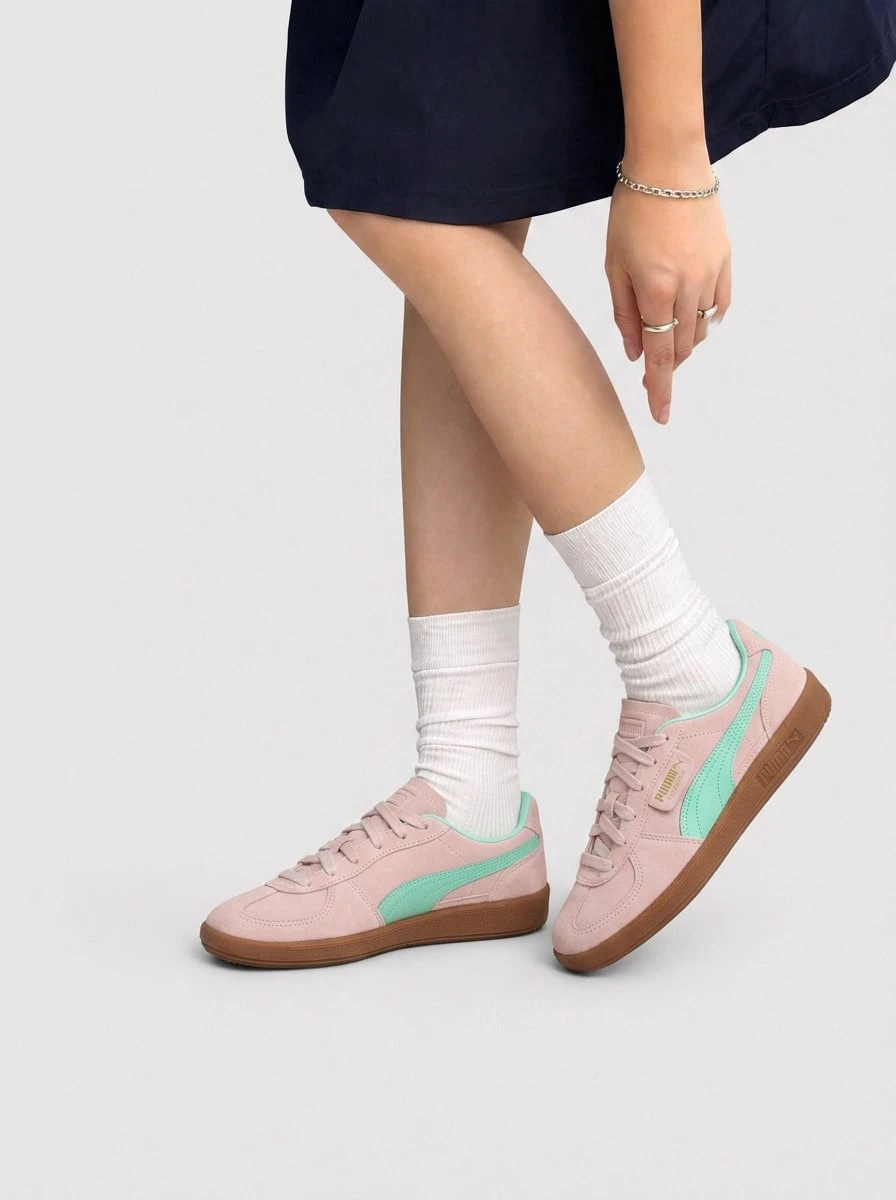Puma Palermo Women's Sneakers Pink 396463-23 - Pink Green - View 1