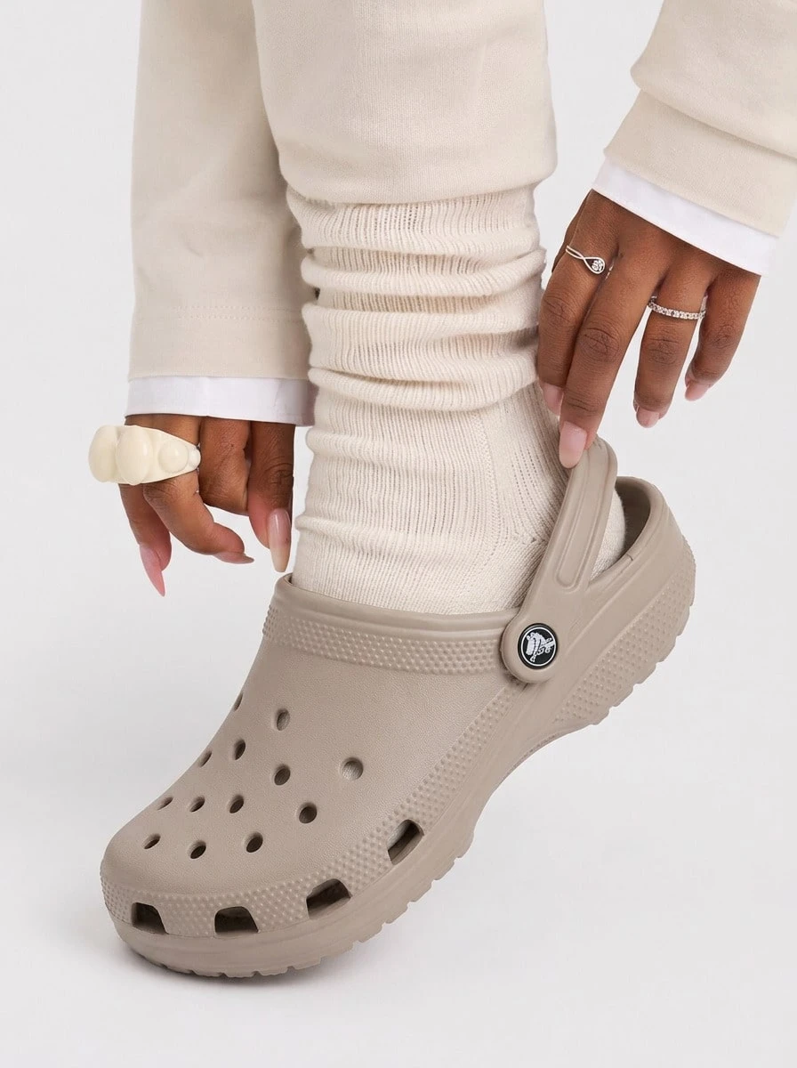 Crocs CLASSIC CLOG Women's Clogs Durable Breathable Easy To Clean Walking Vacation Travel Taupe 10001-214 - Taupe - View 1