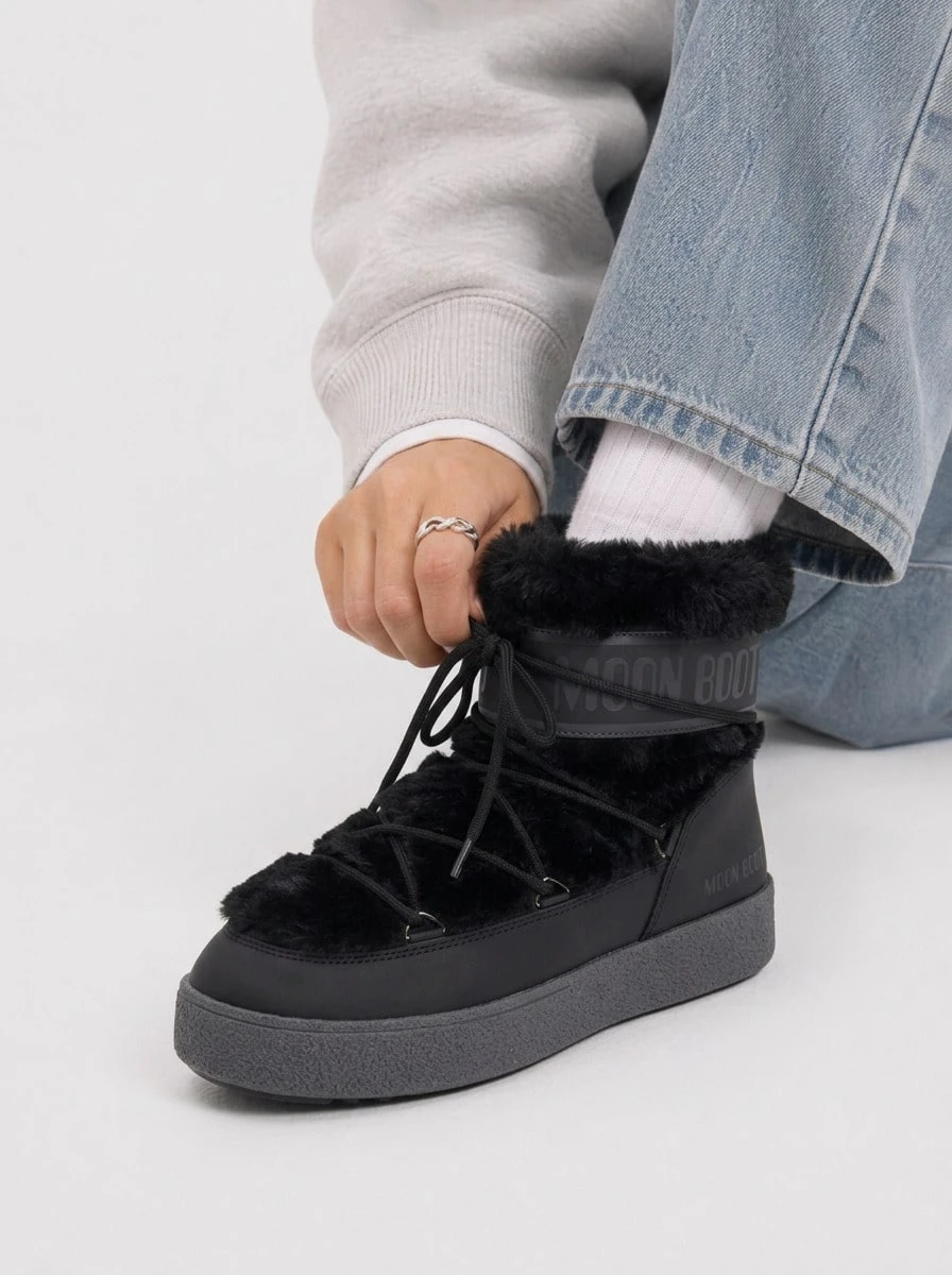 Moon Boot Women's Premium Warm Rugged Outdoor Daily Weekend Black 80D2450130-N001 - Black - View 1