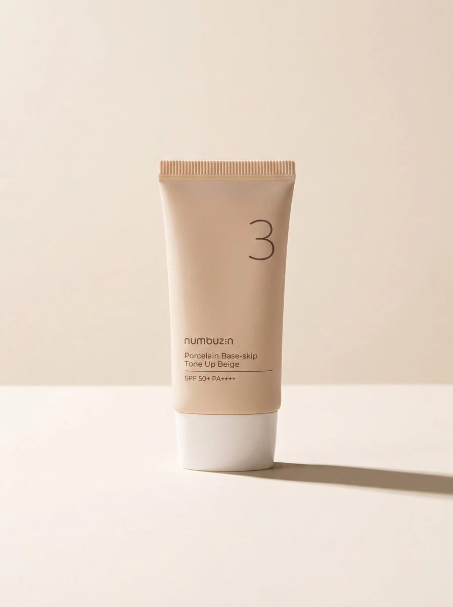 numbuzin قاعدة خزفية رقم 3 لتفتيح اللون بدرجة بيج فاتح SPF 50+ 50 مل - بيج - مشاهدة 1