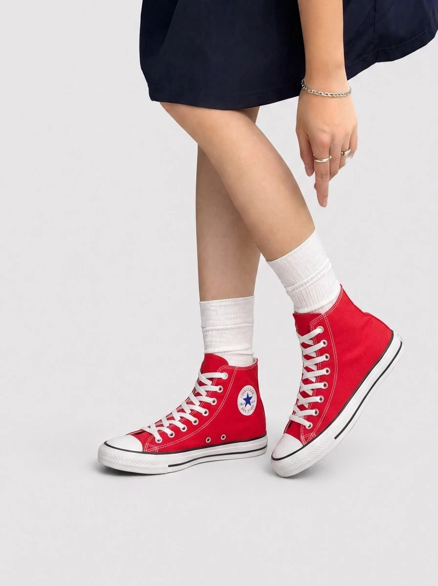 Chuck Taylor All Star 全明星经典帆布高帮休闲运动鞋男女款 M9621C - 紅色 - 查看 1