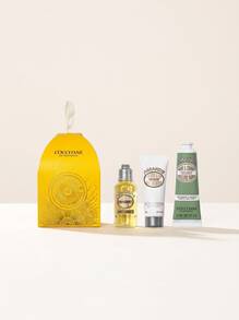 L'Occitane Almond Ornamentl Body Care Travel Set – Sweet Almond Scent, Deep Hydration For Dry Skin, Smoothing Body Care Essentials, Perfect For Holiday Gifting, TSA-Friendly Sizes, Includes Shower Oil, Hand Cream, And Body Milk - Amarillo - Ver 1