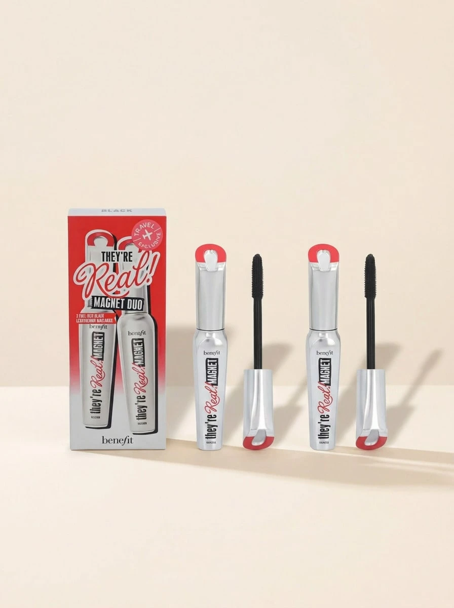 Benefit They'Re Real! Magnet Mascara Duo Set Set – Mascara, Extreme Lengthening, For Women, Super Powerful Black, Magnetic Mineral Enriched Formula, Suitable For Daily Makeup Routine - #1 Supercharged Black - View 1
