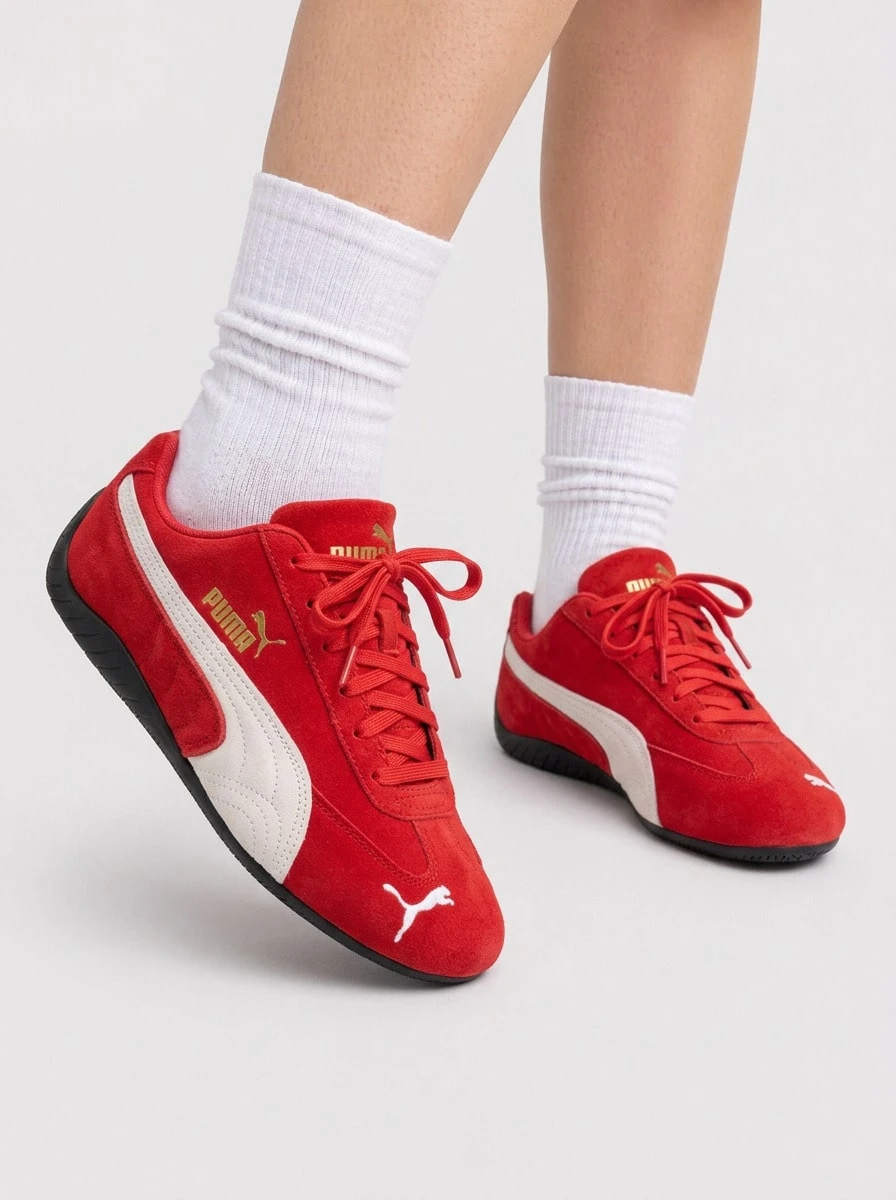 Puma JADA Women's Casual Athletic Shoes Comfortable Versatile Stylish Running Street Style Office White 398846-02 - For All Time Red- White - View 1