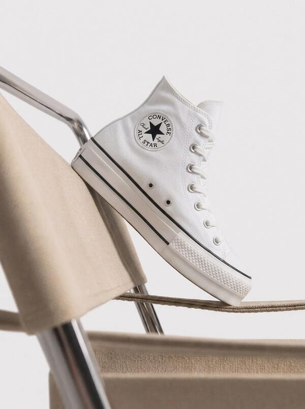Converse Chuck Taylor All Star Lift Hi Women's Casual Athletic Shoes Flexible Rubber Outsole Lightweight Running Street Style Office White 560846C