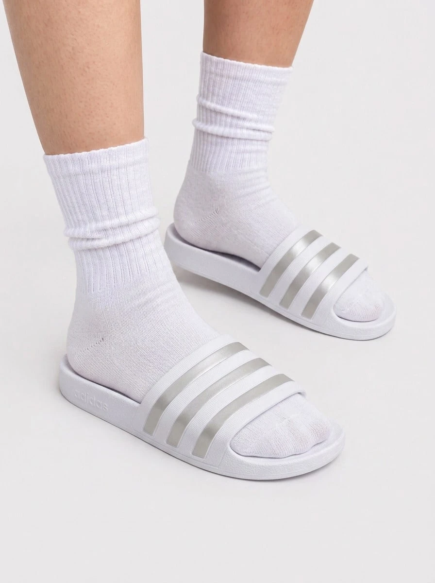 Adidas 男士人字拖 - 白色鉑金金屬色 - 查看 1