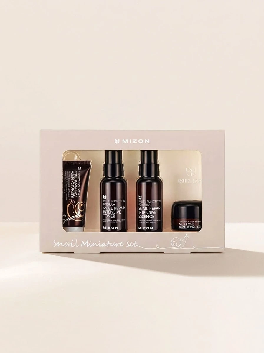 MIZON SNAIL MINI PACK MULTI FUNCTION FORMULA ALL IN ONE SNAIL REPAIR CREAM – Snail Skincare Set, Repairing, For Sensitive Skin, Snail Mucin, Suitable For Travel Skincare Routine - Multicolor - View 1