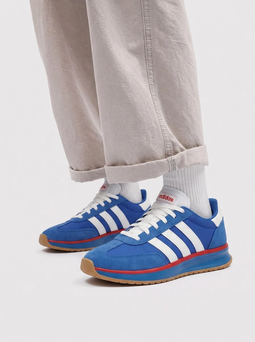 Adidas RUN 70s 2.0 Men's Shoes Bright Royal / Cloud White / Better Scarlet JS0117 - 藍白色 - 查看 1