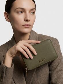 DKNY Avril Women Zip-Around Wallet Brown - 綠色 - 查看 1
