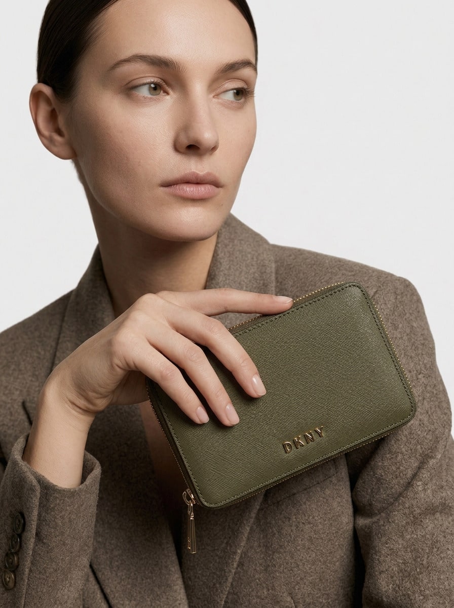DKNY Avril Women Zip-Around Wallet Brown - 綠色 - 查看 1