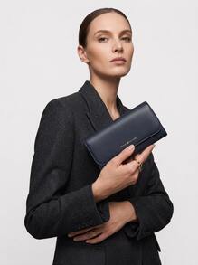 Tommy Hilfiger Large Flag Flap Over Women's Wallet Navy - 黑色 - 查看 1