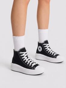 Converse Chuck Taylor All Star Lift Hi Women's Casual Athletic Shoes Rubber Outsole Lightweight Snug Fit Street Style Running School Black 568497C - 黑色/天然象牙色/白色 - 查看 1