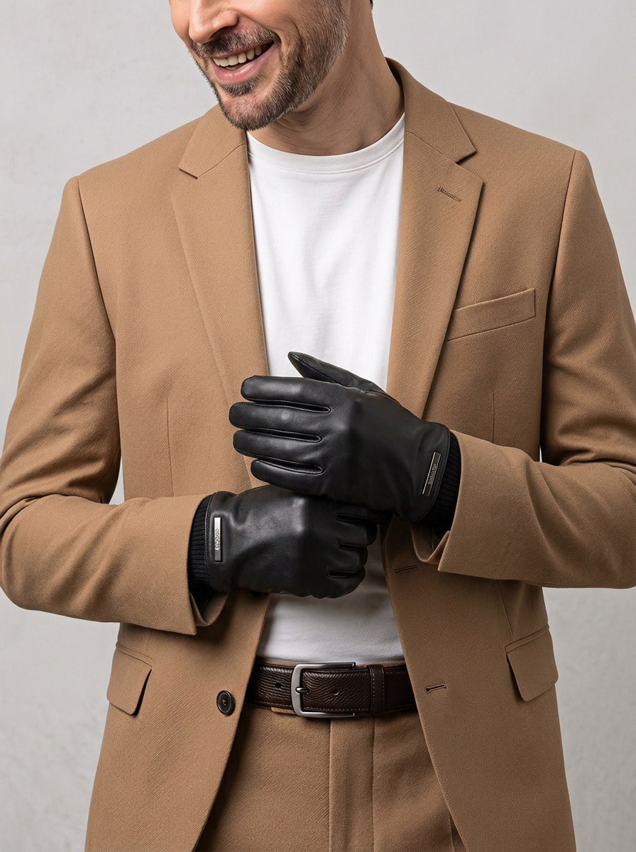 Calvin Klein Men's Winter Warm Gloves Black - màu đen - Xem 1