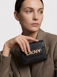DKNY Avril Tri-Fold Women Wallet Black - Black Yellow - View 1