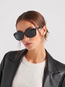 Adidas نظارات شمسية نسائية بيضاوية لامعة باللونين الأسود والذهبي - Shiny Black - مشاهدة 1