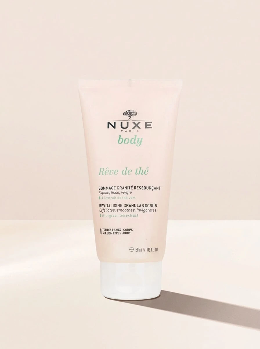 Nuxe Body Reve De The Revitalising Granular Scrub 150 Ml – Body Scrub, Revitalising, For All Skin Types, Tea, Tea Extract, Suitable For Bath And Shower Routine - Reve De The - View 1