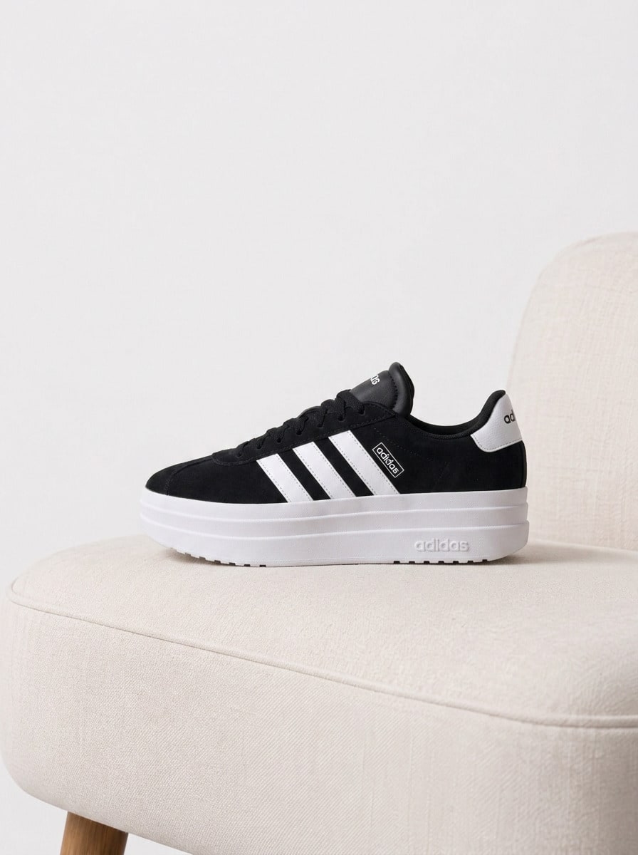 Adidas VL Court Women's Casual Athletic Shoes Classic Retro Comfortable Gym Commuting Training Black IH9995 - Black and White - View 1