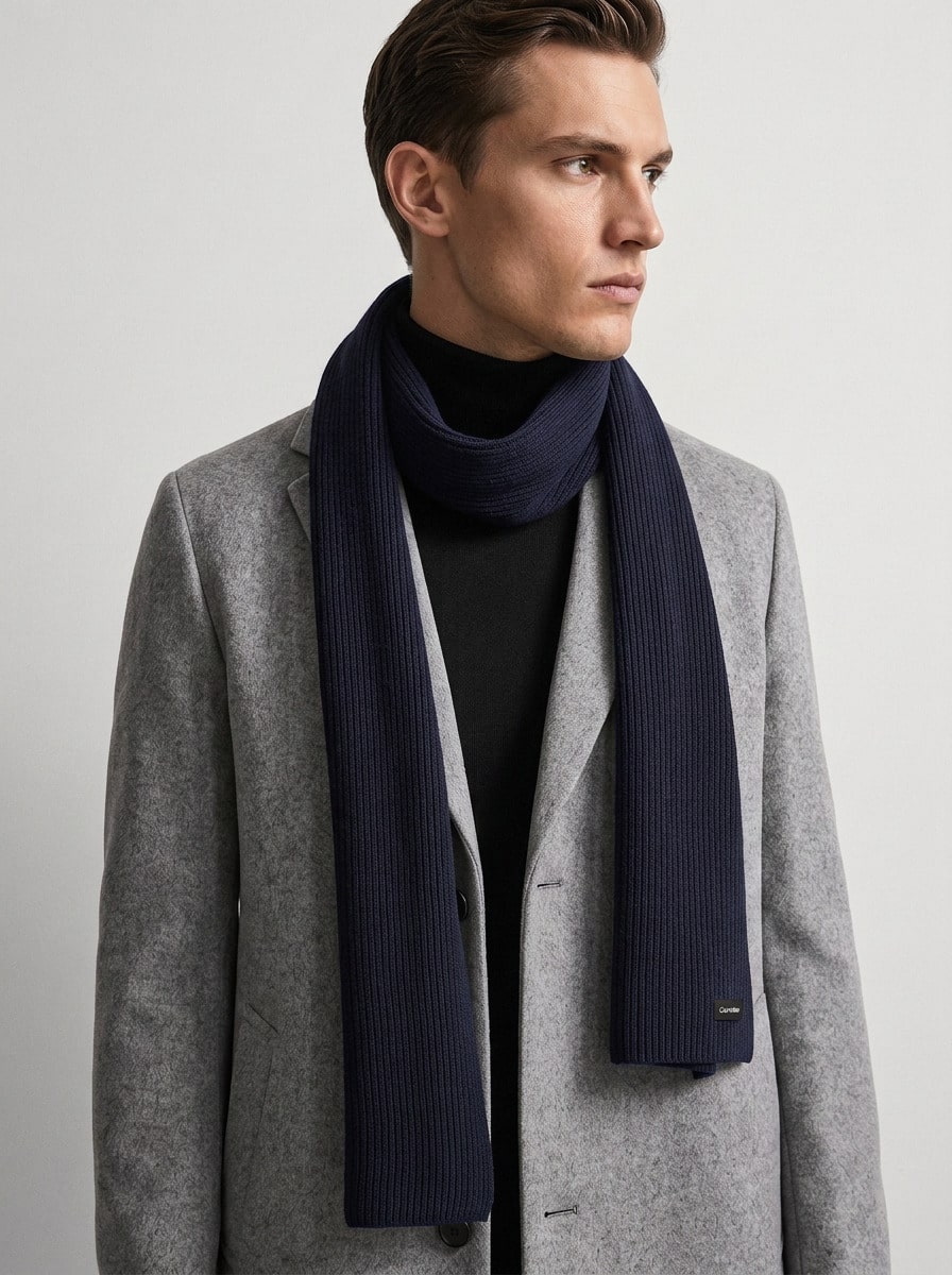 Calvin Klein Men's Scarf Navy Blue - Navy - 查看 1